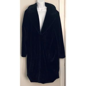 Black Faux Fur Mid Length Coat